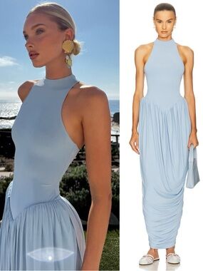 HELSA Duchess Jersey Dress Summer Sky Baby Blue NEW with tag